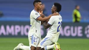 Vinícius Júnior e Rodrygo comemorando