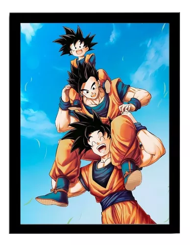 Goku e Gohan pai e filho Goku acolhe Gohan em seus braços