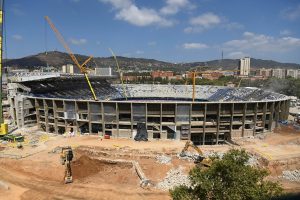 Camp Nou em obras